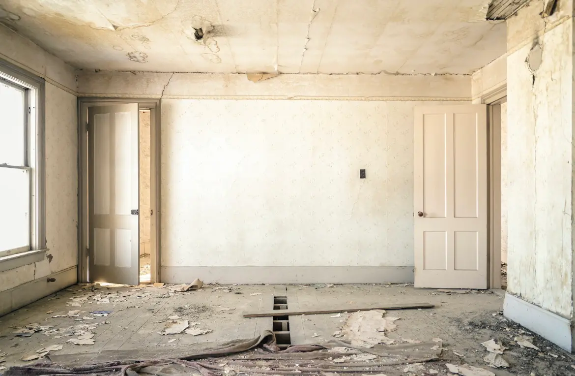 Waste disposal crew managing a cleanout project in Kennesaw State University